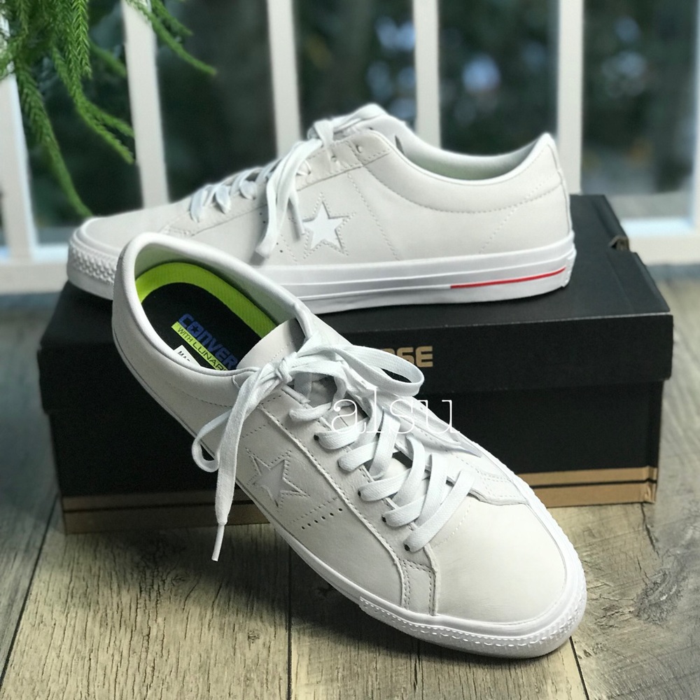 Converse One Star ⭐️ Pro Ox White Red M AUTHENTIC - Picture 3 of 8